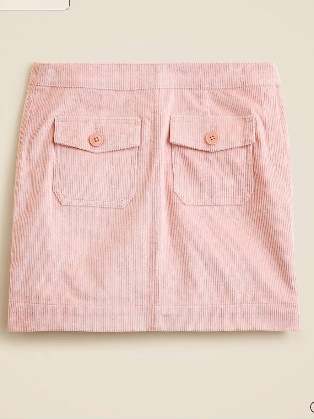 J. Crew Blush Pink Corduroy Mini Skirt with Flap Pockets size 2 new with tags